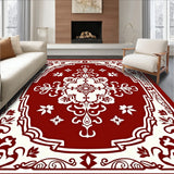 Floral Medallion with Delicate Scrollwork and Stylized Blooms (Red)