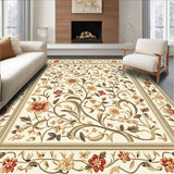 Non Slip Kitchen Floor Mat Floral Area with Absorbent Features(Beige)
