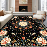 Ultra Soft Area Rug, Non Slip, Stain Resistant, Washable Area Rugs for Living Room, Bedroom, Mystical Luna Moth(Black)