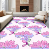 Modern Floral Interlocking Tapestry with Stylized Petal Arrangements(Pink)