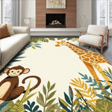Whimsical Jungle Friends Beige for Kids Playful Spaces(Beige)