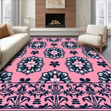 Intricate Interlocking Mosaic Motifs with Symmetrical Floral (Pink)