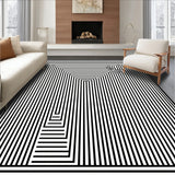 Modern Pinstripe Minimalist Contrast Design(Black)