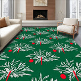 Festive Evergreen Holiday With Decorated Fir Motif(Green)