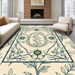 Botanical Motif with Leafy Vines and Whimsical Swirls (Beige) - ODIKA