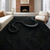 Ultra Soft Area Rug, Non Slip, Stain Resistant, Washable Area Rugs for Living Room, Bedroom, Gothic Snake Print(Black)