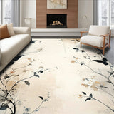 Artistic Nature Inspired Area with Fluttering Wing and Petal Design(Beige)