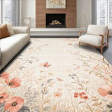 Garden Vista Area Beige Floral for Serene Spaces(Beige)