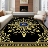 Celestial Burst with Ornate Floral Motifs and Gold Detailing (Black)