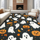 Spooky Season Kitchen Area Rugs Set Pack Non Slip Halloween Decor(Gray)