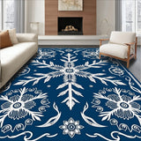 Festive Snowflake Medallion Holiday Shag(Blue)