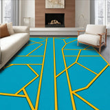 Abstract Crystalline Formation with Gilded Highlights Modern Artistry(Blue)