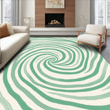 Modern Rippled Wave Motif with Ash Undertones (Green)