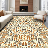 Beige Runner Featuring Geometric Spotted Inspired by Antelope Prints(Brown)