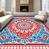 Seaside Medallion Motif with Flowing Scrollwork and Artistic Filigree Design(Red)