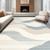 Elegant Coastal Blue & Beige Area(Beige)