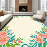 Artistic Blooming Flora Wavy Edge Decorative Accent (Pink)