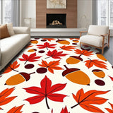 Autumn Harvest Botanical Print Floor(Orange)