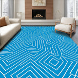 Modern Interlocking Maze with Dynamic Streamlined Lines (Blue)