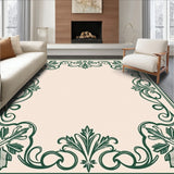 Floral Damask with Anti Slip Rubber Foundation(Ivory)