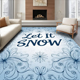 Let It Snow Script with Whimsical Swirl Design(Blue)
