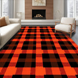 Buffalo Check Spooky Season Decorative Floor Covering(Black)