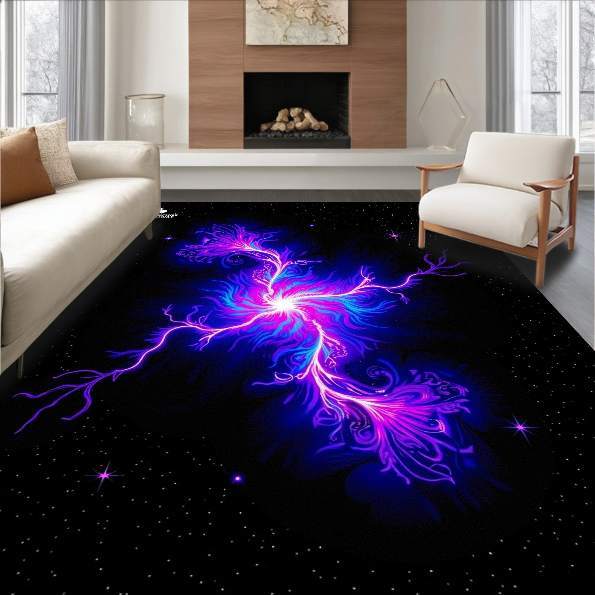 Celestial Nebula Cosmic Throw Astral Space Wonderland Flannel Print (Purple) - ODIKA