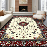 Decorative Medallion Victorian Era Inspired Maroon Beige(Red)