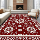 Festive Yuletide Interlocking Nordic Snowflake Holiday Pathway(Red)