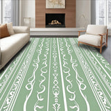 Botanical Whimsy Featuring Flowing Leaf Inspired Stripe Design(Green)