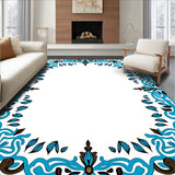 Oceanic Fleur Arabesque With Whimsical Foliage Ornaments(Blue)