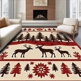 Woodland Cabin Hearth Protection with Deer Design(Brown)