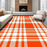 Countryside Plaid Motif with Whimsical Twill and Chevron Details(Orange)