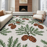 Pine Cone Forest Branch Welcome with Evergreen Needle(Brown)