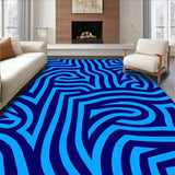 Modern Interlocking Maze with Bold Abstract Lines and Artistic Gradients (Blue) - ODIKA