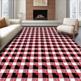 Rustic Checkered Featuring Bold Contrasting Squares(Red)