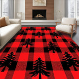 Rustic Plaid Forest with Stylized Fir Tree(Red)