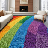Ultra Soft Area Rug, Non Slip, Stain Resistant, Washable Area Rugs for Living Room, Bedroom, Fluffy Rainbow Unicorn Shaggy(Red)