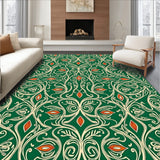Paisley Swirl Cascade with Teardrop Flourish Motifs (Green)
