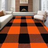 Checkered Harvest Festival with Bold Autumn Grid Design(Orange)