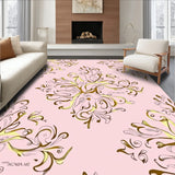 Modern Floral Scroll with Gilded Baroque Highlights(Pink)