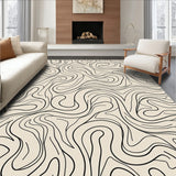 Elegant Swirl Abstract Plush Comfort Modern Contemporary (Beige)