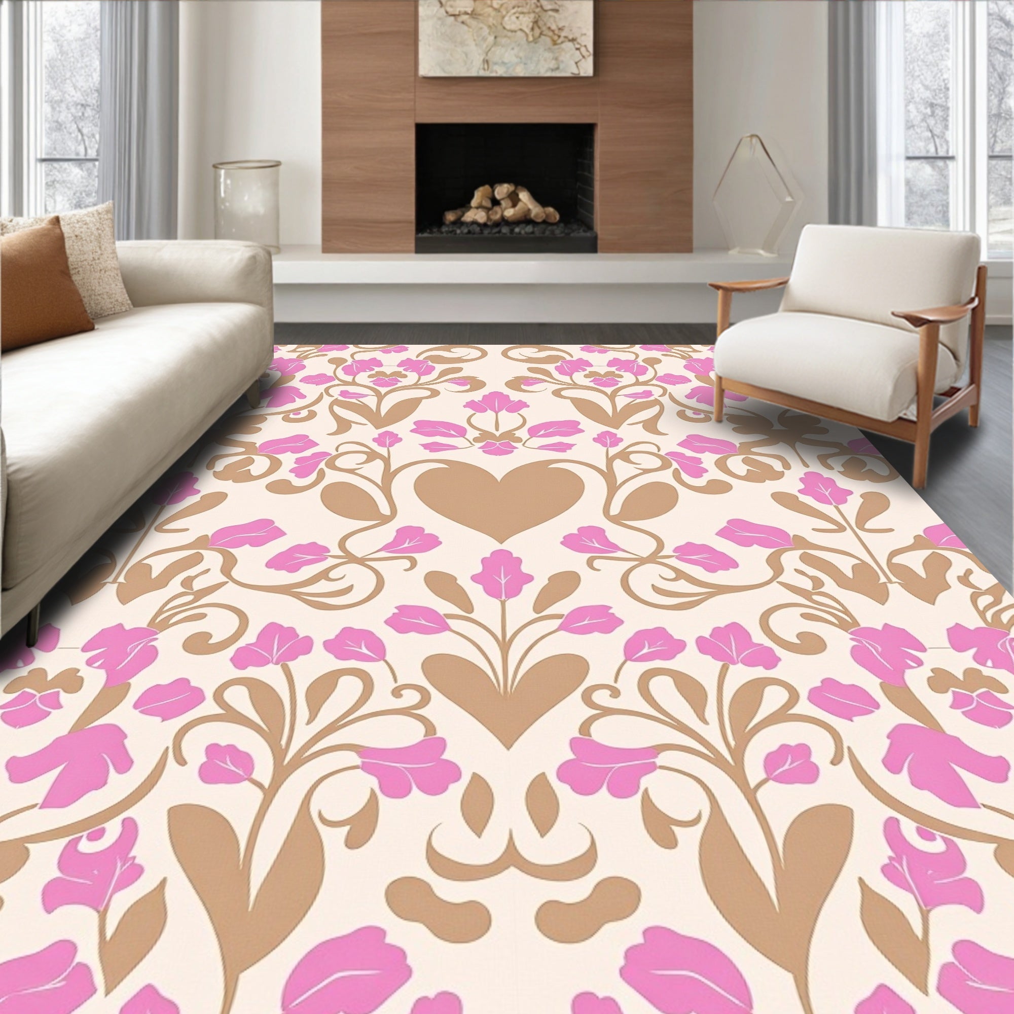 Motif Interlocking Swirl Accent with Petal Embellishments (Pink) - ODIKA