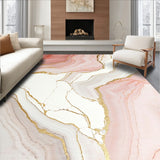 Contemporary Pink and Ivory Area Featuring Fluid Marble Veining(Pink)