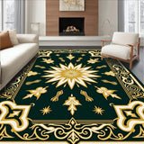 Sunburst Medallion with Ornate Floral Motifs (Green)