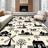 Rustic Path Vintage Countryside Illustration(Ivory)