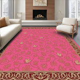 Autumnal Foliage Interlocking Floral with Elegant Vinework(Pink)