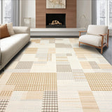 Abstract Checkered Area Non Slip Weave(Beige)