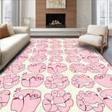 Enchanting Paw Print Cashmere Accent Featuring Cute Whiskers(Pink)