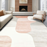 Elegant Cream & Blush Area Abstract Geometric for Living(Beige)